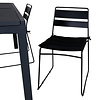 Marbella tuinmeubelset tafel 100x160/240cm en 4 stoel Lina zwart.