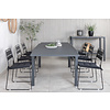 Marbella tuinmeubelset tafel 100x160/240cm en 6 stoel Lina zwart.