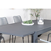 Marbella tuinmeubelset tafel 100x160/240cm en 6 stoel armleuning Lindos zwart.