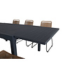 Marbella tuinmeubelset tafel 100x160/240cm en 6 stoel satebelL Lindos zwart.