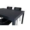 Marbella tuinmeubelset tafel 100x160/240cm en 4 stoel Nicke zwart.