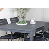 Marbella tuinmeubelset tafel 100x160/240cm en 4 stoel Nicke zwart.