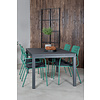 Marbella tuinmeubelset tafel 100x160/240cm en 4 stoel Nicke groen, zwart.