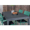 Marbella tuinmeubelset tafel 100x160/240cm en 4 stoel Nicke groen, zwart.