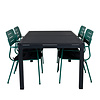 Marbella tuinmeubelset tafel 100x160/240cm en 4 stoel Nicke groen, zwart.