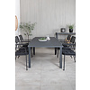 Marbella tuinmeubelset tafel 100x160/240cm en 6 stoel armleuningS Nicke groen, zwart.