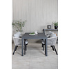 Marbella tuinmeubelset tafel 100x160/240cm en 4 stoel Virya wit, zwart.