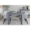 Marbella tuinmeubelset tafel 100x160/240cm en 4 stoel Virya wit, zwart.