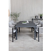 Marbella tuinmeubelset tafel 100x160/240cm en 6 stoel Virya wit, zwart.