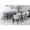 Marbella tuinmeubelset tafel 100x160/240cm en 6 stoel Virya wit, zwart.