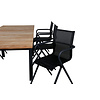 Mexico tuinmeubelset tafel 90x160/240cm en 6 stoel Alina zwart, naturel.