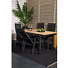 Mexico tuinmeubelset tafel 90x160/240cm en 4 stoel Copacabana zwart, naturel.