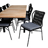 Mexico tuinmeubelset tafel 90x160/240cm en 8 stoel Julian zwart, naturel.