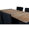 Mexico tuinmeubelset tafel 90x160/240cm en 4 stoel Malin zwart, naturel.
