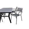Virya tuinmeubelset tafel 90x160cm en 4 stoel armleuningG Lindos zwart, grijs.