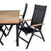 Mexico tuinmeubelset tafel 90x160/240cm en 4 stoel L5pos Panama zwart, naturel.