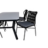 Virya tuinmeubelset tafel 90x160cm en 4 stoel Julian zwart, grijs.