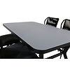 Virya tuinmeubelset tafel 90x160cm en 4 stoel Julian zwart, grijs.