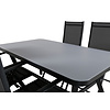 Virya tuinmeubelset tafel 90x160cm en 4 stoel Break zwart, grijs.
