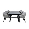 Virya tuinmeubelset tafel 100x200cm en 6 stoel Virya wit, zwart, grijs.