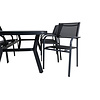 Virya tuinmeubelset tafel 100x200cm en 6 stoel Santorini zwart, grijs.