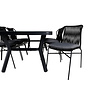 Virya tuinmeubelset tafel 100x200cm en 6 stoel Julian zwart, grijs.