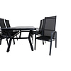 Virya tuinmeubelset tafel 100x200cm en 6 stoel Copacabana zwart, grijs.