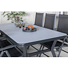 Virya tuinmeubelset tafel 100x200cm en 6 stoel Break zwart, grijs.