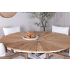 Mexico tuinmeubelset tafel Ø140cm en 4 stoel Erica naturel, wit.