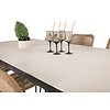 Texas tuinmeubelset tafel 100x200cm en 6 stoel armleuningL Lindos zwart, naturel, grijs.