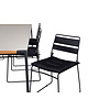 Texas tuinmeubelset tafel 100x200cm en 6 stoel Lina zwart, naturel, grijs.