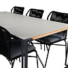 Texas tuinmeubelset tafel 100x200cm en 6 stoel Julian zwart, naturel, grijs.
