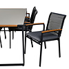 Texas tuinmeubelset tafel 100x200cm en 6 stoel Dallas zwart, naturel, grijs.