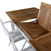 Panama tuinmeubelset tafel 90x152/210cm en 4 stoel Alina wit, naturel.