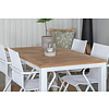 Panama tuinmeubelset tafel 90x152/210cm en 4 stoel Alina wit, naturel.