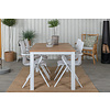 Panama tuinmeubelset tafel 90x152/210cm en 4 stoel Alina wit, naturel.