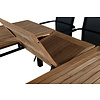 Panama tuinmeubelset tafel 90x152/210cm en 4 stoel Alina zwart, naturel.