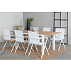 Panama tuinmeubelset tafel 90x152/210cm en 6 stoel Alina wit, naturel.