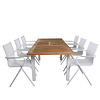 Panama tuinmeubelset tafel 90x152/210cm en 6 stoel Alina wit, naturel.