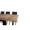 Panama tuinmeubelset tafel 90x152/210cm en 6 stoel Alina zwart, naturel.