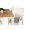 Panama tuinmeubelset tafel 90x152/210cm en 4 stoel Anna wit, naturel.