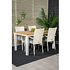 Panama tuinmeubelset tafel 90x152/210cm en 4 stoel Anna wit, naturel.