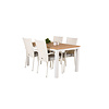 Panama tuinmeubelset tafel 90x152/210cm en 4 stoel Anna wit, naturel.
