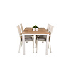 Panama tuinmeubelset tafel 90x152/210cm en 4 stoel Anna wit, naturel.