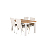 Panama tuinmeubelset tafel 90x152/210cm en 4 stoel Anna wit, naturel.