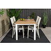 Panama tuinmeubelset tafel 90x152/210cm en 4 stoel Anna wit, naturel.