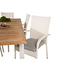 Panama tuinmeubelset tafel 90x152/210cm en 6 stoel Anna wit, naturel.