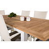 Panama tuinmeubelset tafel 90x152/210cm en 6 stoel Anna wit, naturel.