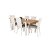 Panama tuinmeubelset tafel 90x152/210cm en 6 stoel Anna wit, naturel.