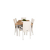 Panama tuinmeubelset tafel 90x152/210cm en 6 stoel Anna wit, naturel.